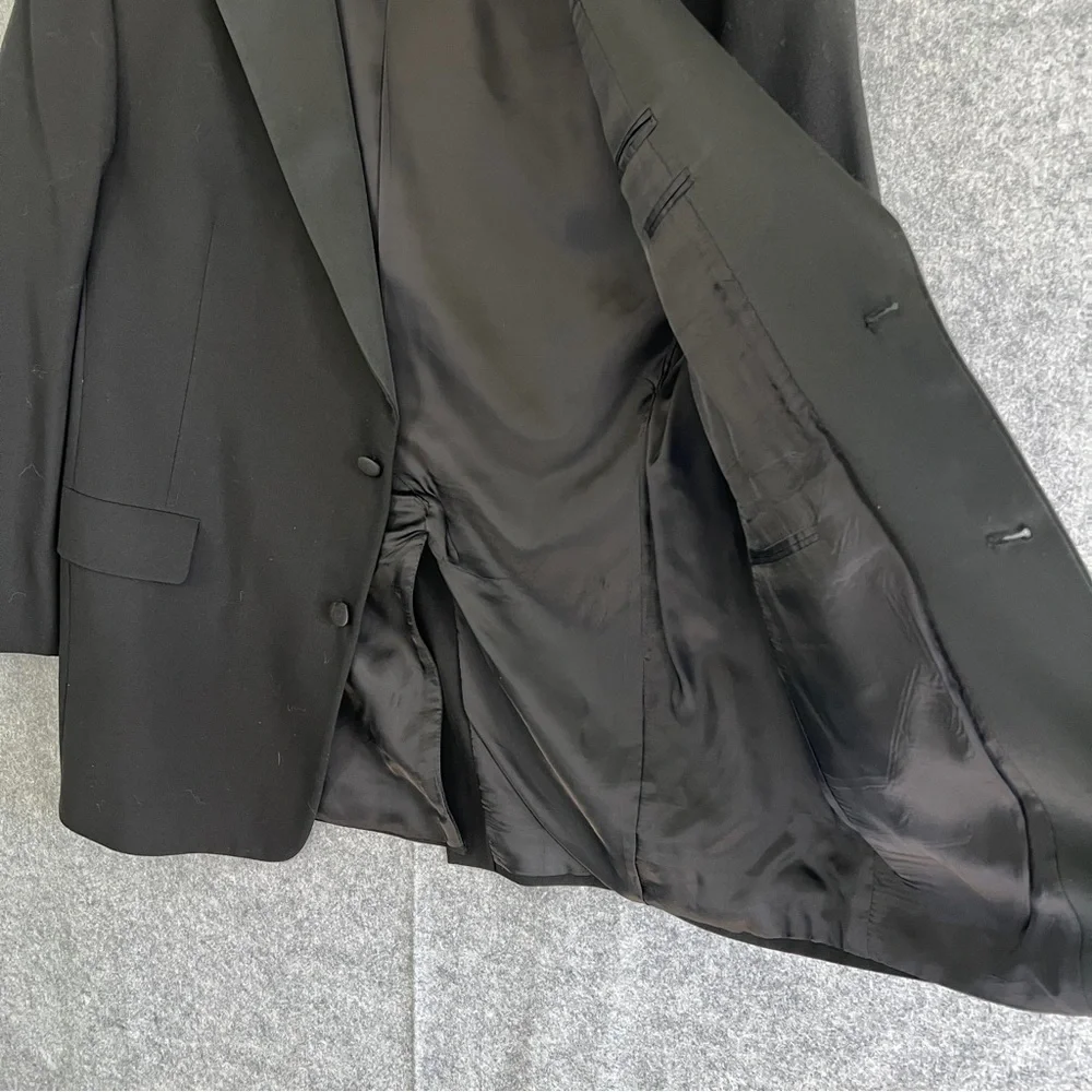HART SCHAFFNER & MARX Wool Blazer Sports Coat 2 Button Single Vent Black 44R